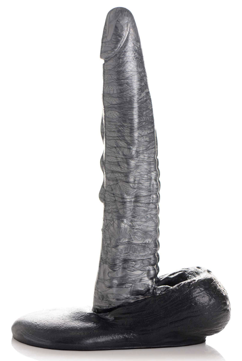 XR Brands The Gargoyle Rock Hard Silicone Dildo - Silver