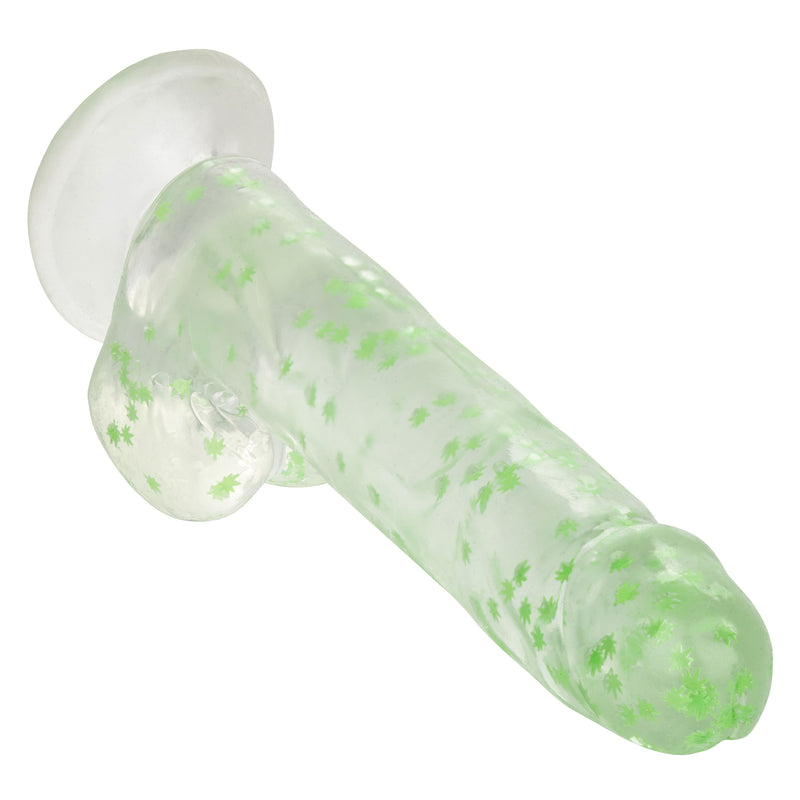 CalExotics Naughty Bits I Leaf Dick Glow-in-the-Dark Weed Leaf Dildo - Glow in the Dark
