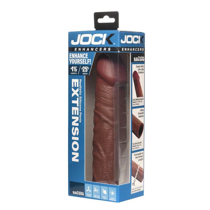 Curve Toys Jock 1.5" Silicone Penis Extension Sleeve - Dark