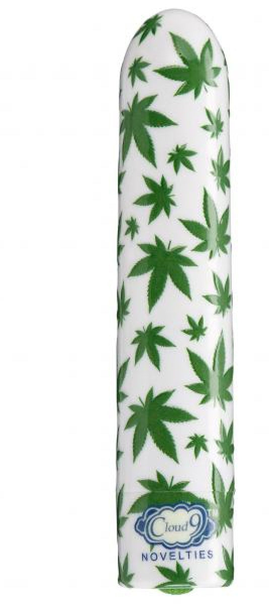 Cloud 9 Novelties 420 Slim Cannabis Leaf Vibe - White/green