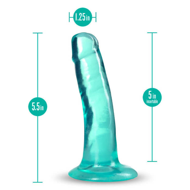 B Yours Plus Hard Happy Realistic G-Spot Teal 5.5-Inch Long Dildo With Suction Cup Base