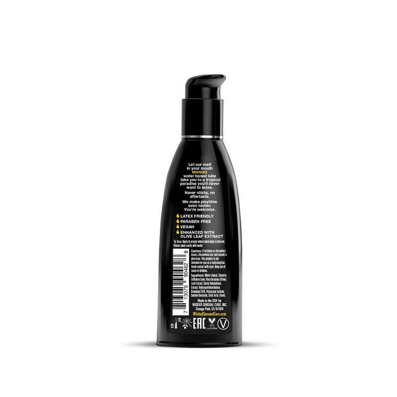 Wicked Sensual Care Aqua Mango Flavored Water Based Intimate Lubricant - 2 Fl. Oz.