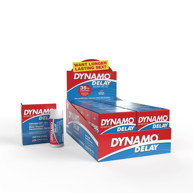 "Dynamo Delay to Go in Pop Box .088 Fl Oz - 12 Ct Box - Display SO-DDRS12"