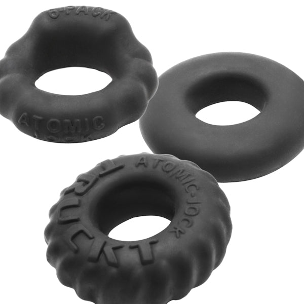 Oxballs Bonemark 3-Pack Boner Cockring Kit - Black