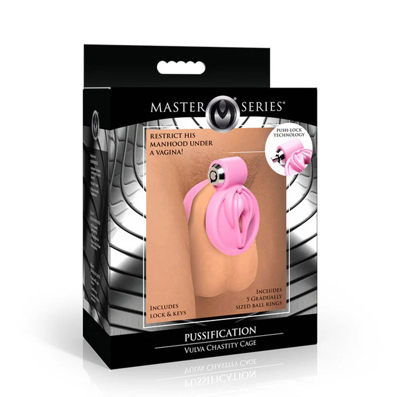 XR Brands Pussification Vulva Chastity Cage - Pink