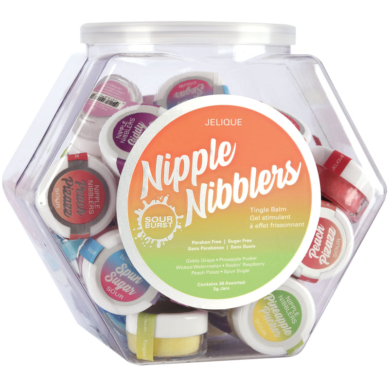 Jelique Products Nipple Nibbler Sour Tingle Balm Assorted - 36 Pc. Bowl - 3g Jar