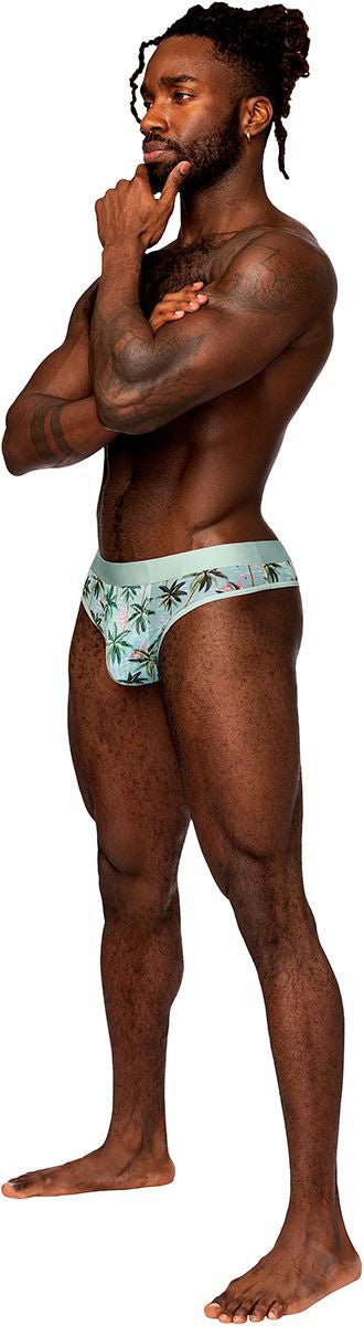 Male Power Sheer Print - Sheer Thong - Small/medium - Flamingo