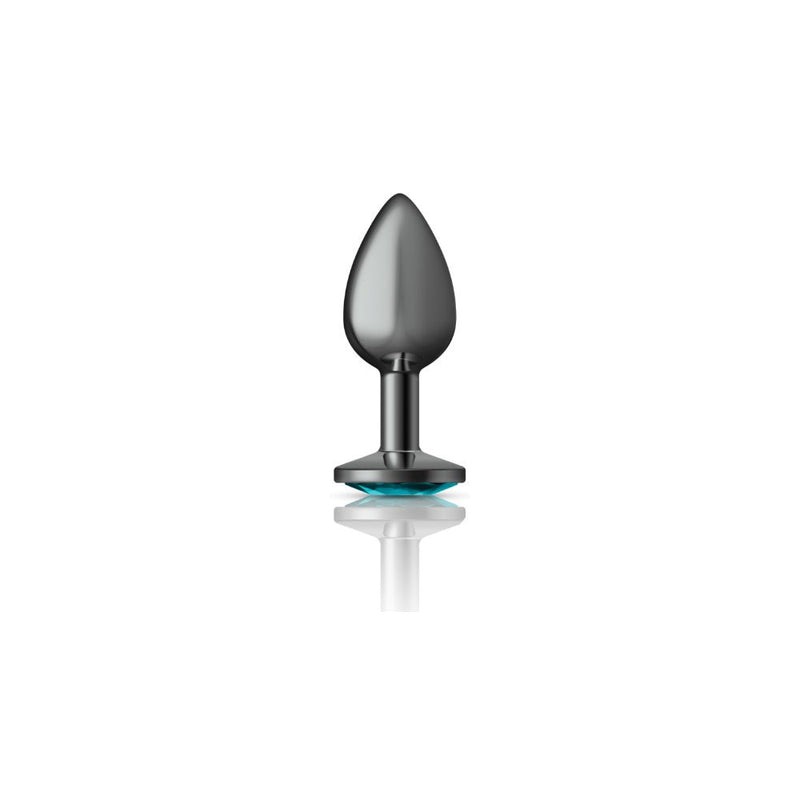 Viben Teal Round Gem Gunmetal Metal Plug - Sm