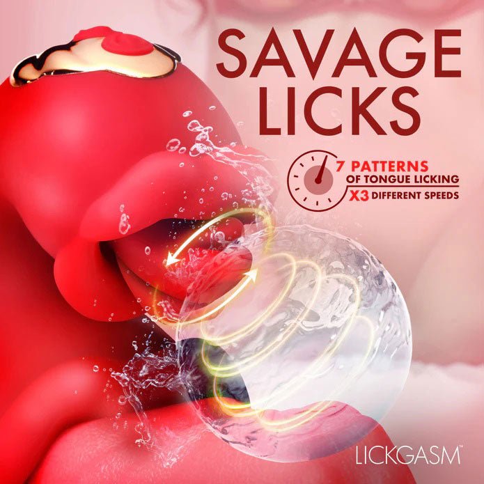 XR Brands Lickgasm Lick Lasher Licking Vibrator - Red
