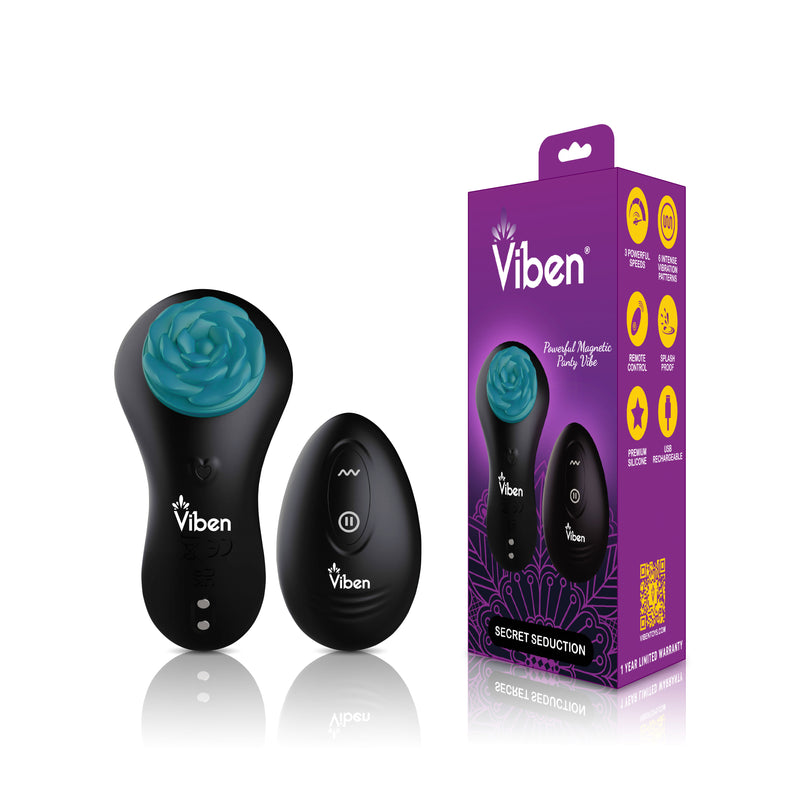 Viben Secret Seduction Remote Panty Vibe - Black/ocean