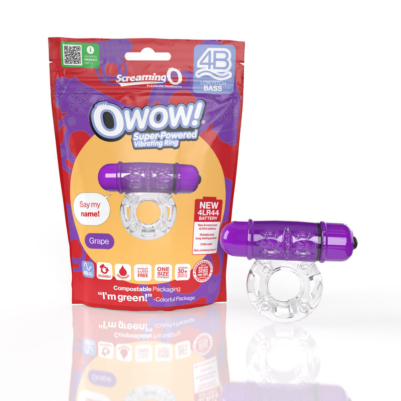 Screaming O Screaming O 4b - Owow Super Powered Vibrating Ring - Grape