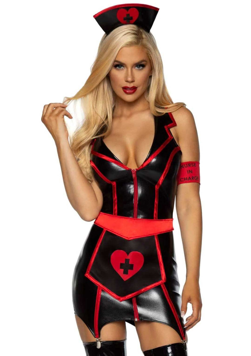 Leg Avenue Naughty Nurse Costume - X-Large - Black/red