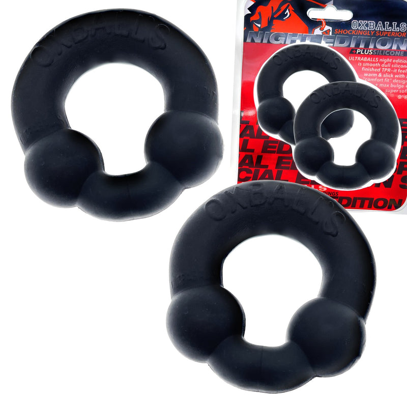 Oxballs Ultraballs 2- Piece Cockring Set - Night Black