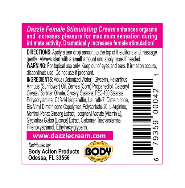 Body Action Dazzle Female Stimulating Cream .5 Oz