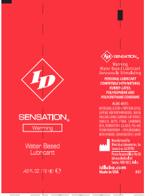 I.D. Lubricants ID Sensation - 72 Piece Jar - 12 ml Tubes