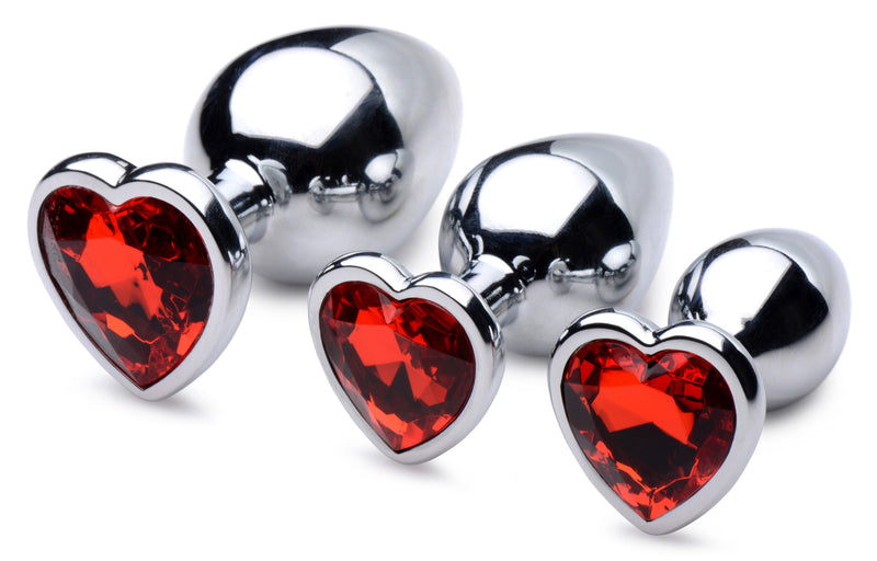 XR Brands Red Heart Gem Anal Plug Set