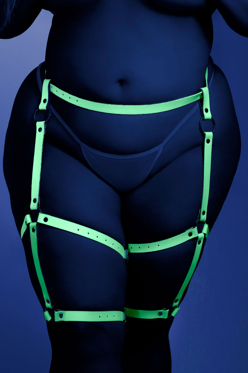 Fantasy Lingerie Leg Harness - One Size - Light Blue