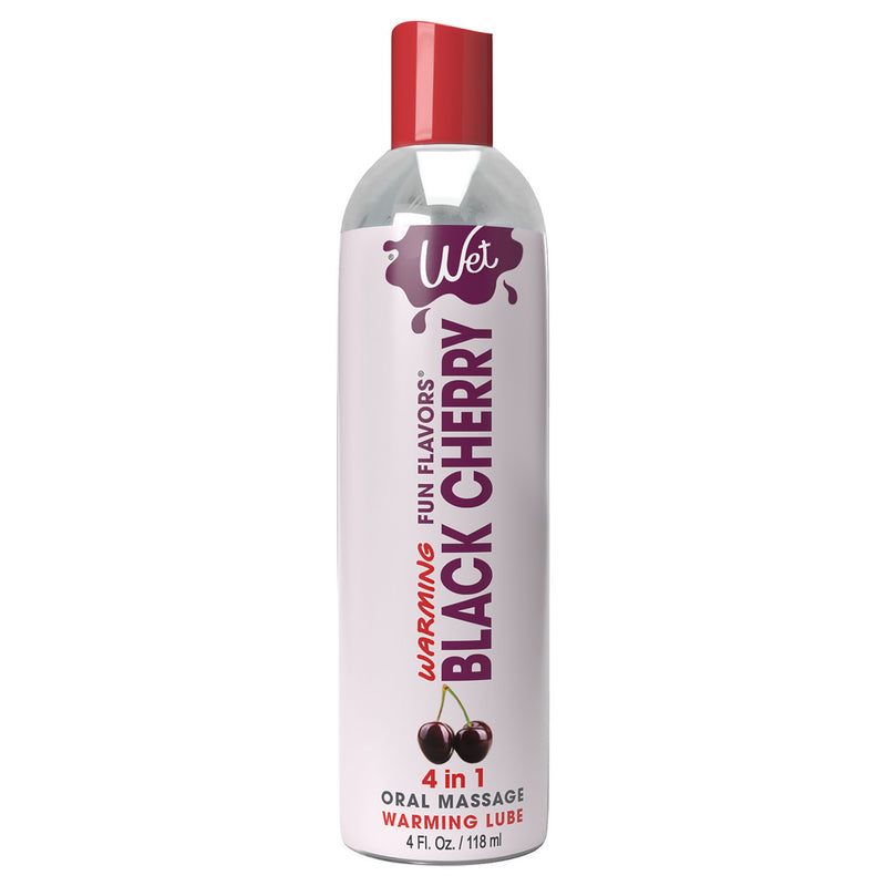 Wet Wet Warming Fun Flavors - Black Cherry - 4 in 1 Lubricant 4 Oz