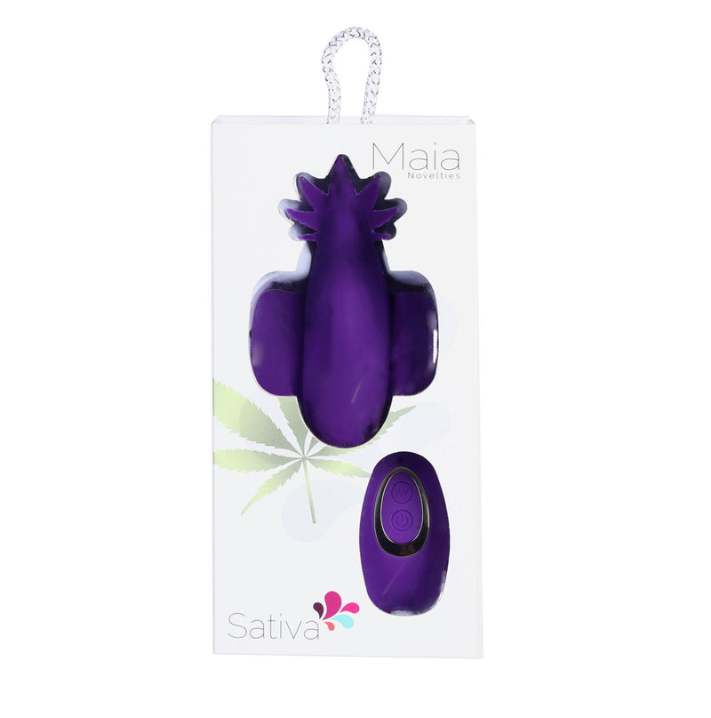 Maia Toys Sativa 10-Function Remote Control Panty Vibrator - 420 Series - Purple