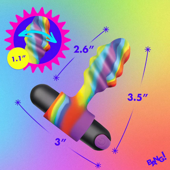 XR Brands Vibrating Rainbow Butt Plug