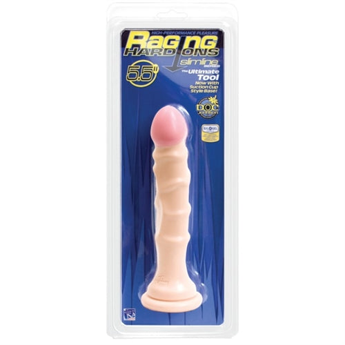 Doc Johnson Raging Hard-Ons Slimline With Suction Cup 5.5 Inch Dong - Vanilla
