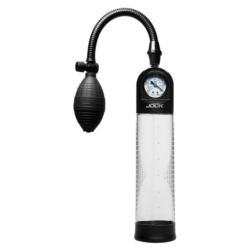 Curve Toys Pump Up Gauge Penis Pump With Bulb - Clear