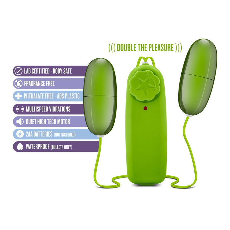 B Yours Double Pop Egg Lime 2-Inch Vibrating Egg