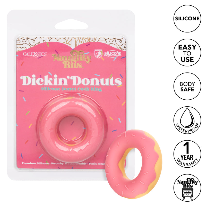 CalExotics Naughty Bits Dickin Donuts Silicone Donut Cock Ring - Pink