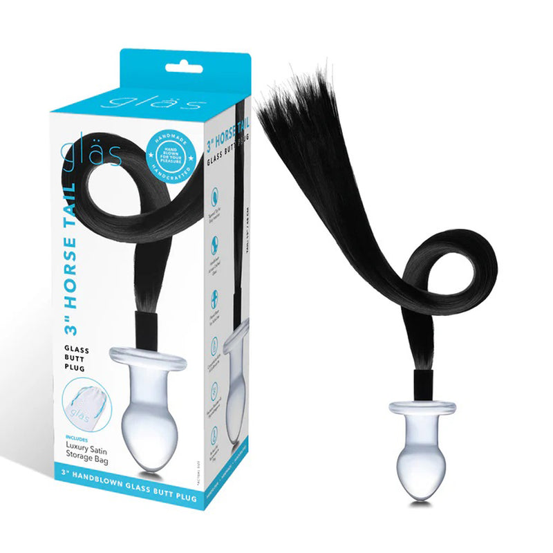 Electric Novelties 3" Horse Tail Glass Butt Plug