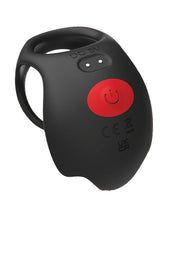 "Red Dot Vibrating Cock Ring V3 With Remote - Black/red IC5078"