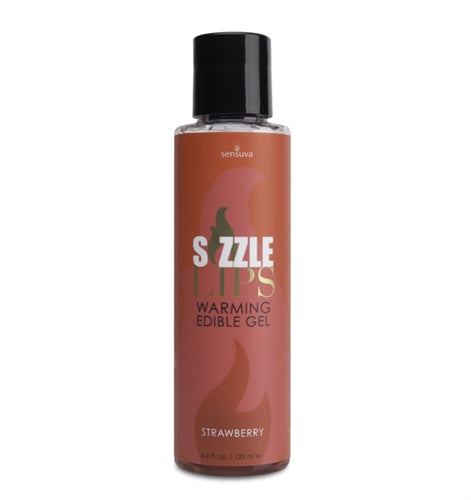 Sensuva Sizzle Lips Warming Edible Gel - Strawberry - 4.2 Oz.