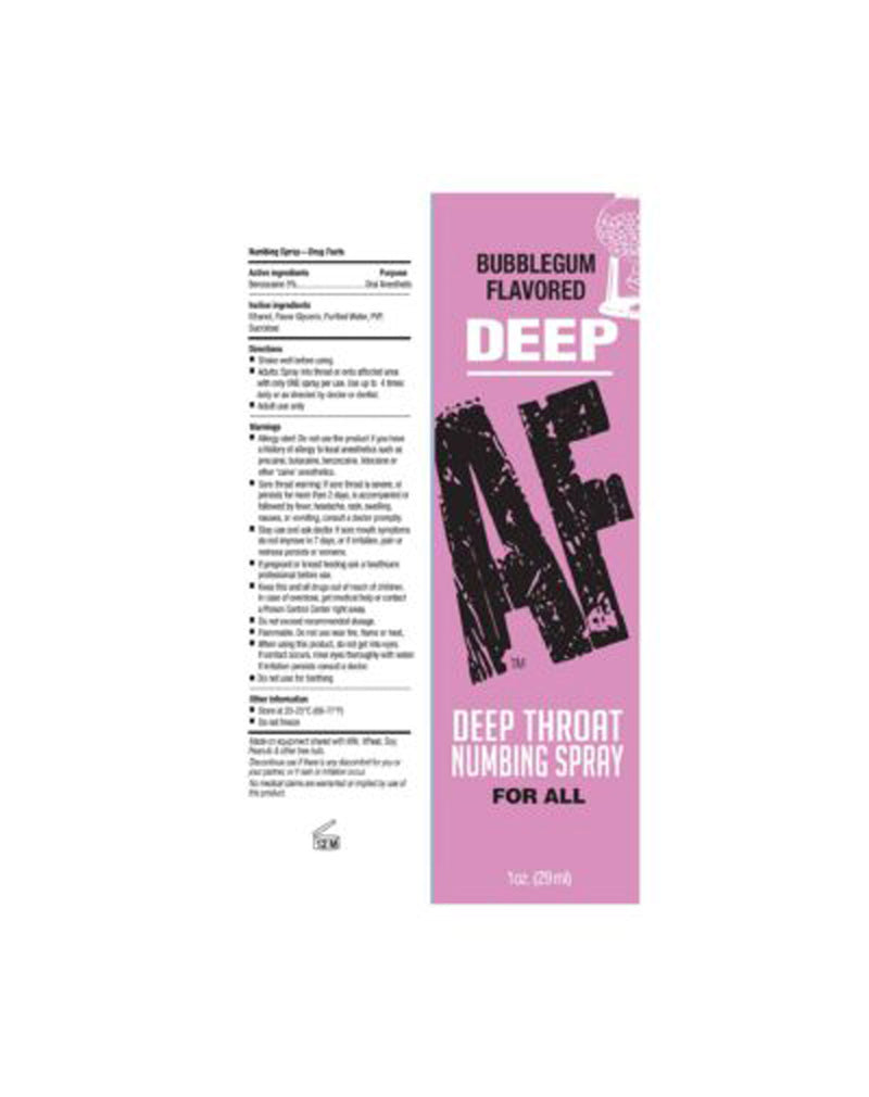 Little Genie Deep Af Throat Numbing Spray 1oz  Bubblegum