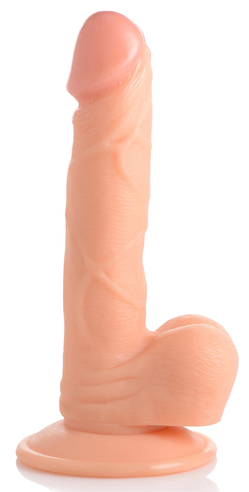 XR Brands Pop Pecker 6.5 Inch Dildo With Balls - Light
