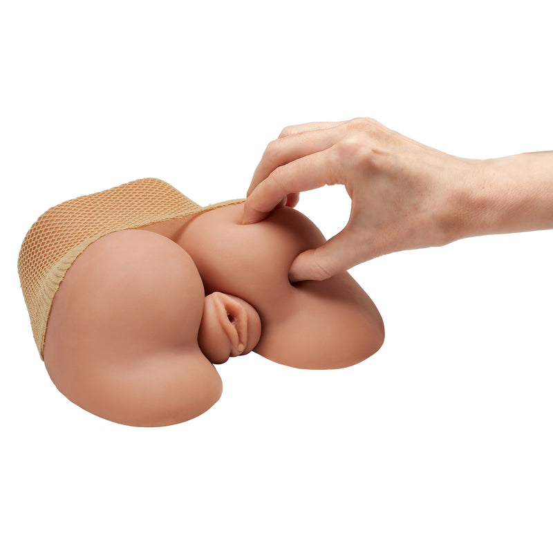 Cloud 9 Novelties Realistic Body Mold Stroker - Pleasure Pussy and Ass - Wide-Spread Legs - Tan - Stroker Masturbator - Realistic Body Part Stroker