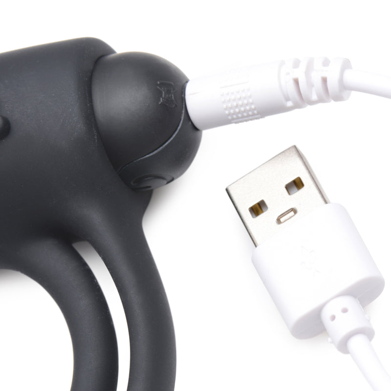 XR Brands Bang - Silicone Cock Ring and Bullet With Remote Control - Black