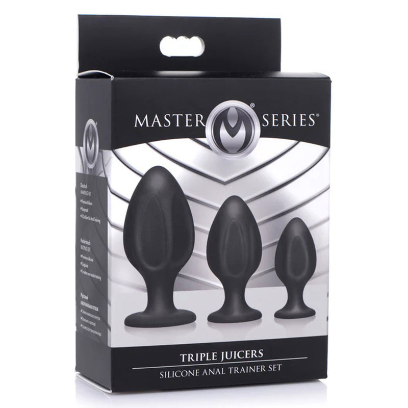 XR Brands Triple Juicers Silicone Anal Trainer Set - Black