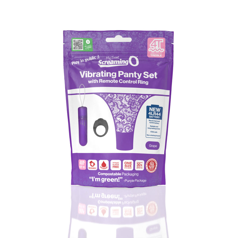 Screaming O Screaming O 4t - Vibrating Panty Set With Remote Control Ring - Grape