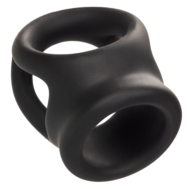 CalExotics Alpha Liquid Silicone Dual Cage and Ring - Black Ring - Black