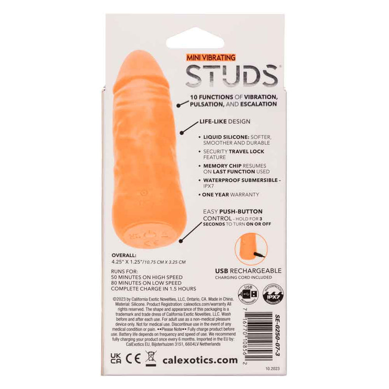 CalExotics Mini Vibrating Studs - Orange
