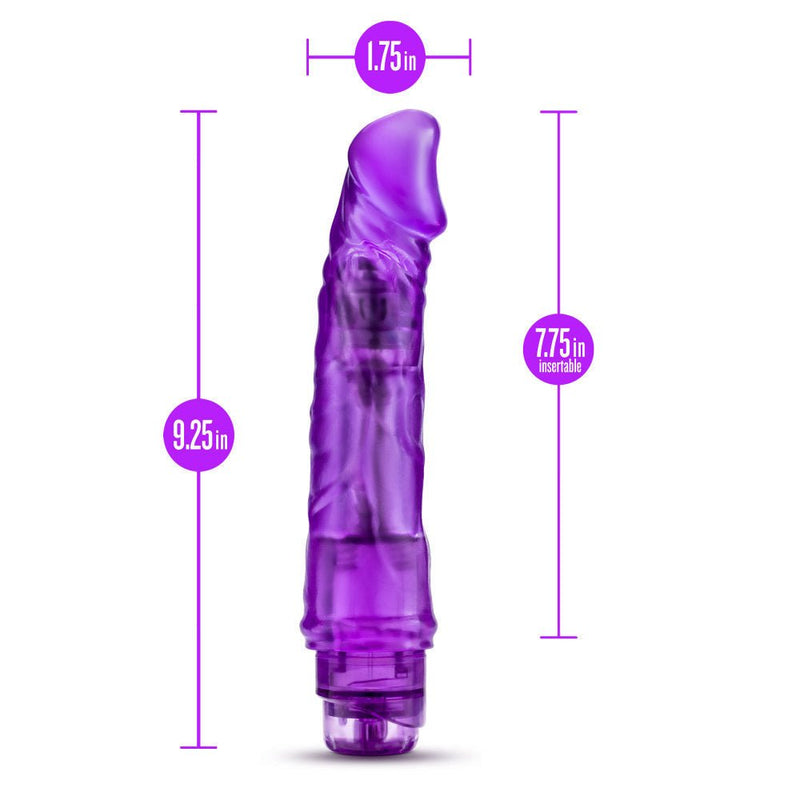 B Yours Vibe 6 Realistic Purple 8.5-Inch Long Vibrating Dildo