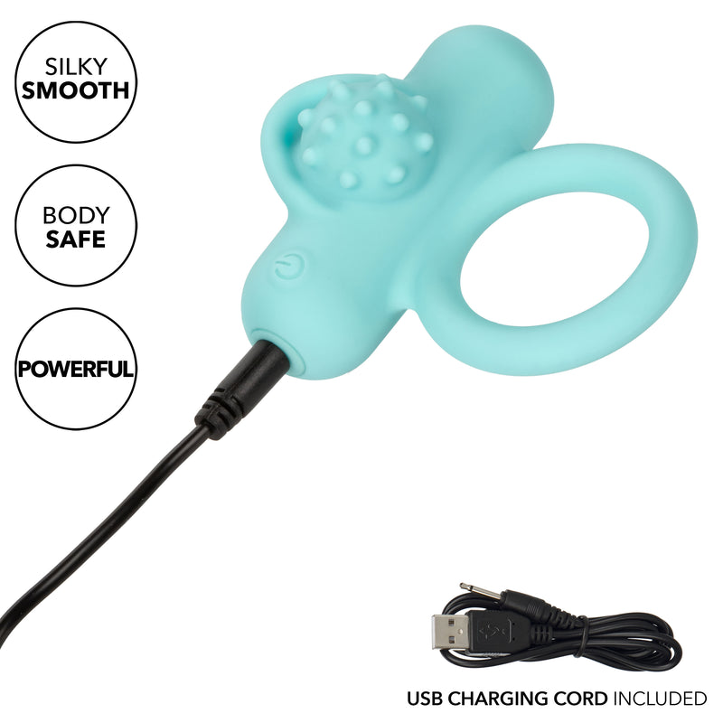 CalExotics Silicone Rechargeable Nubby Lover's Delight - Blue