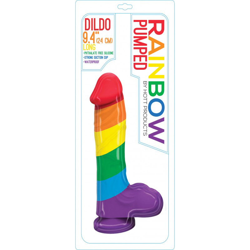 Hott Products Pumped Rainbow Silicone Dildo