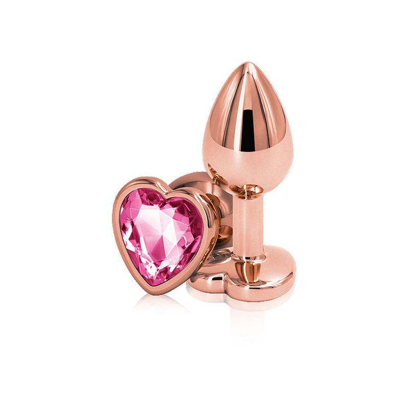 nsnovelties Rear Assets - Rose Gold Heart - Small - Pink