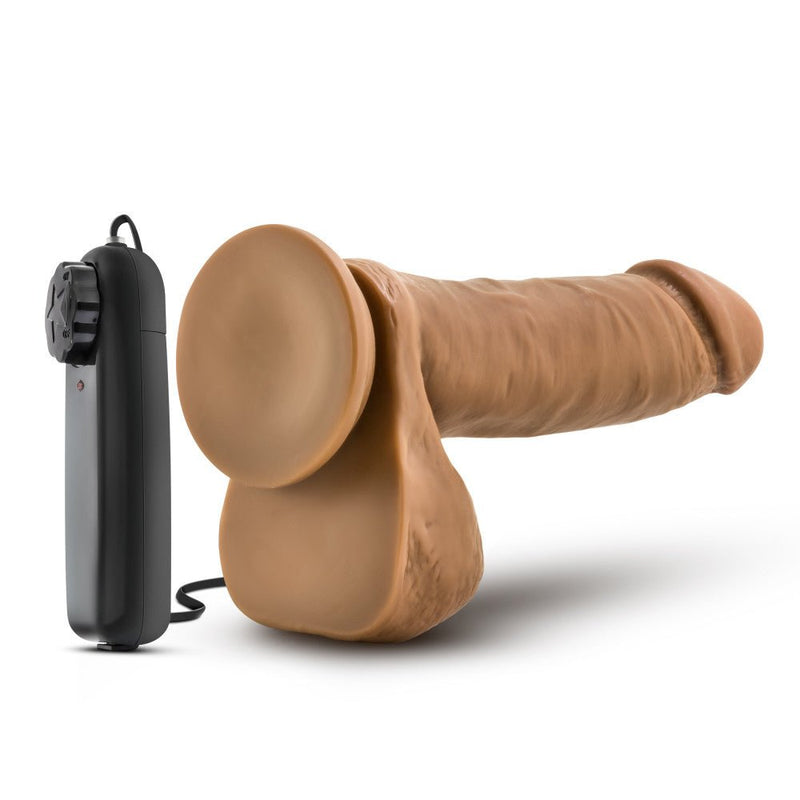 Coverboy Soccer Champ Realistic Mocha 8-Inch Long Remote Control Vibrating Dildo With Suction Cup Base