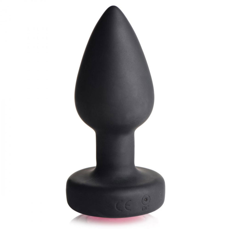 XR Brands 28x Silicone Vibrating Pink Gem Anal Plug With Remote - Small