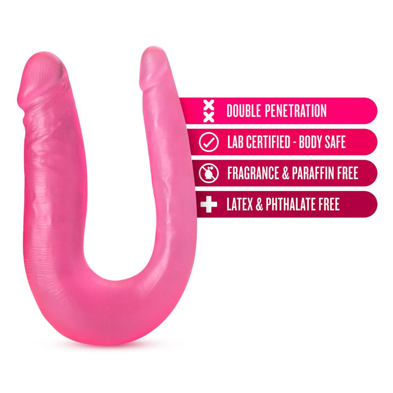 B Yours Sweet U-Shaped Double Sided Pink 12.5-Inch Long Double Dildo