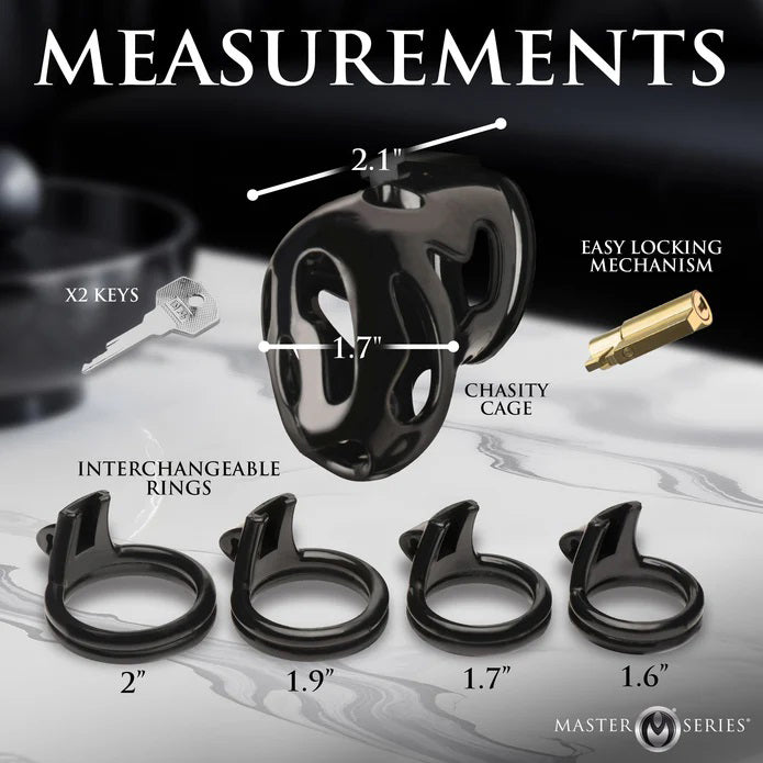 XR Brands Hard Stop Double Ring Chastity Cage