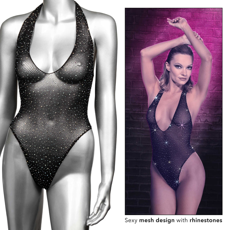 CalExotics Radiance Deep v Body Suit - One Size - Black