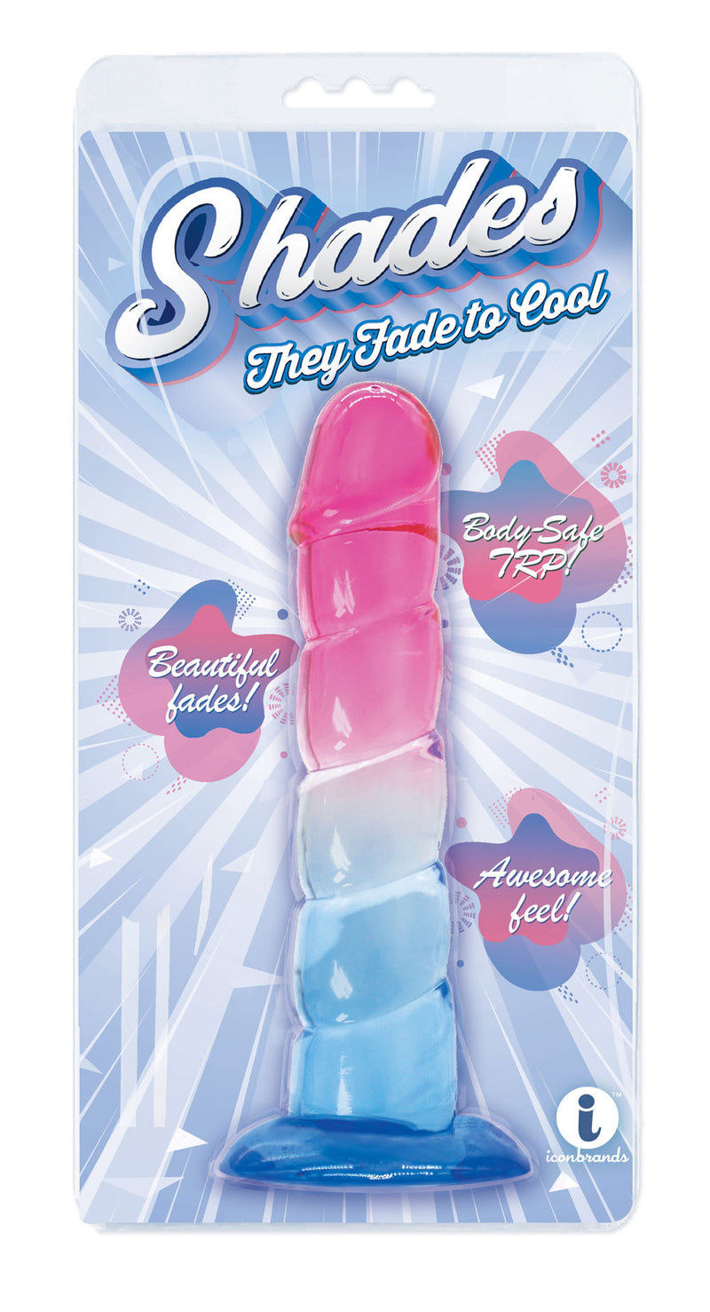 Icon Brands Shades, 7.5" Swirl Jelly Tpr Gradient Dong - Pink and Blue