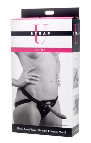 XR Brands Sutra Fleece Lined Strap on With Bullet Pocket